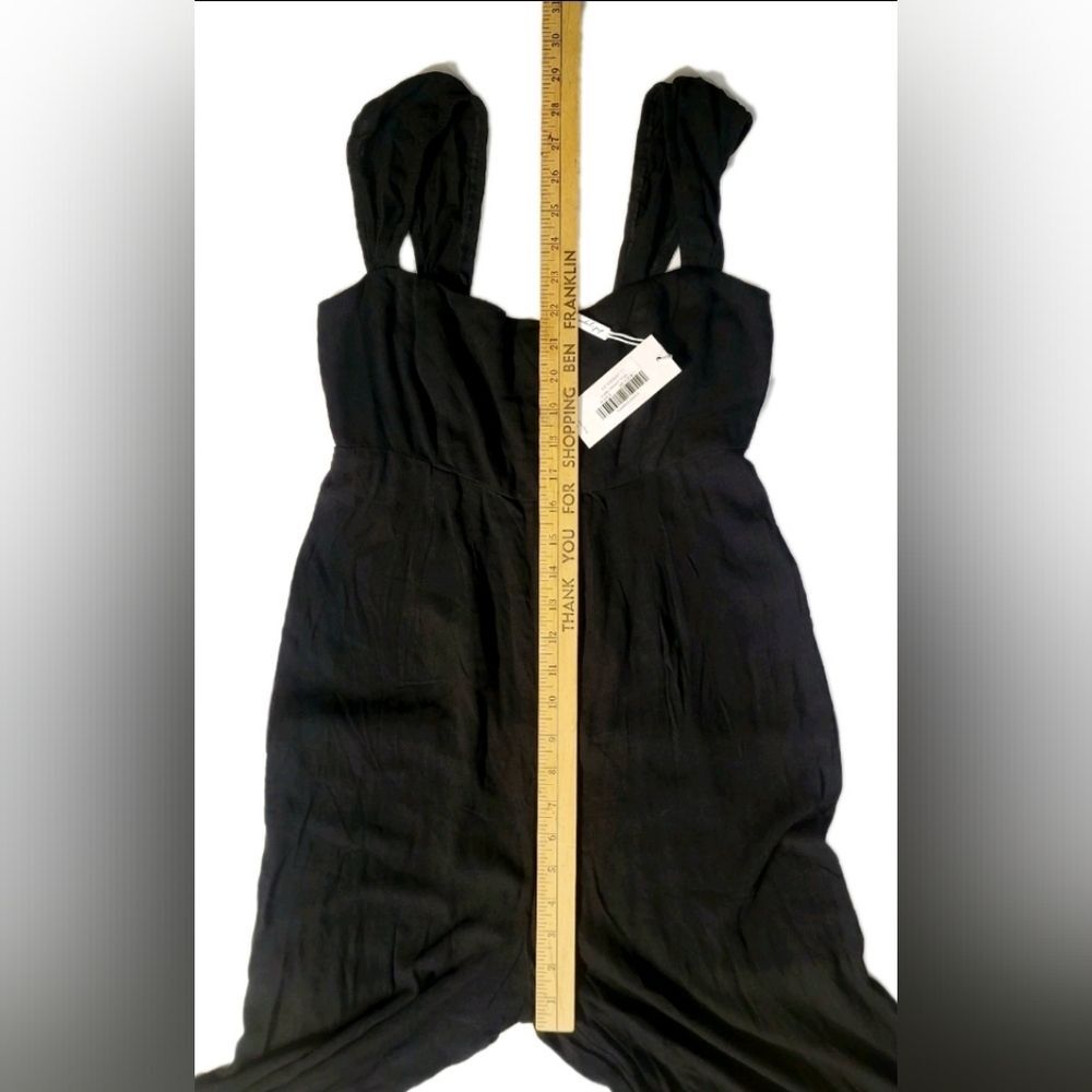 Petal & Pup Crosby Jumpsuit Cropped Straight Leg 100% Rayon Black Women's Size M - Picture 11 of 14